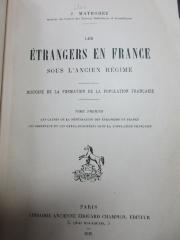 15 F 242-1 : Les causes de la pénétration des étrangers en France : les orientaux et les extra-européens dans la population francaise (1919)