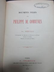15 F 117 : Documents inédits sur Philippe de Commynes (1881)