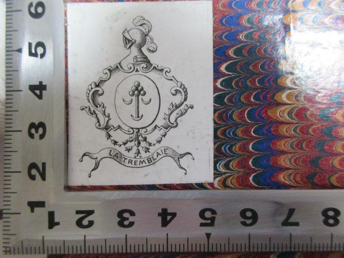 15 F 51 : L' opposition sous les Césars (1875);- (unbekannt), Etikett: Wappen, Notiz; 'La tremblaie'. 