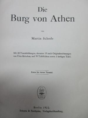 15 F 405 : Die Burg von Athen (1922)