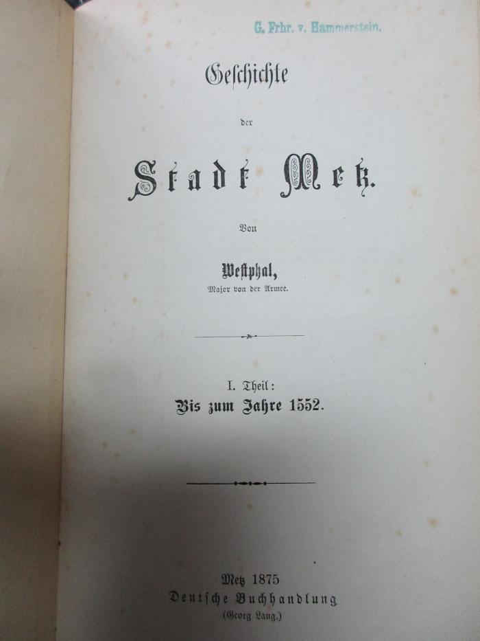 15 F 816-1 : Bis zum Jahre 1552 (1875)