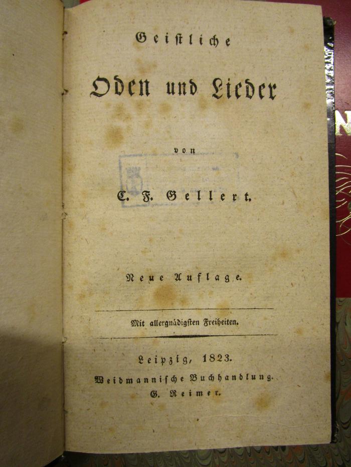 L 220 Gel50a: Geistliche Oden und Lieder (1823)