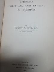 15 G 219 : Spinoza's political and ethical philosophy (1903)