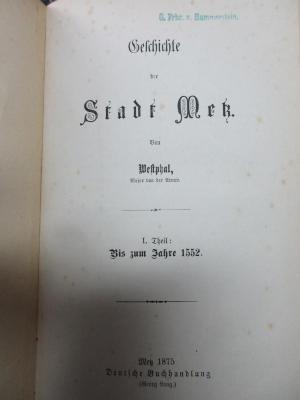 15 F 816-1 : Bis zum Jahre 1552 (1875)