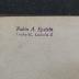 - (Epstein, Aharon SeGal), Stempel: Name, Ortsangabe; 'Rabin A. Epstein
Praha II., Lodecka 3.'. 