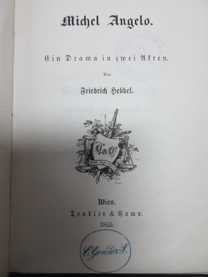 15 L 11 : Michel Angelo : ein Drama in zwei Akten (1855)