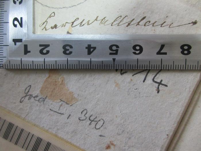 -, Von Hand: Autogramm; '[?]stein';15 L 14 : Narrenbuch (1811)