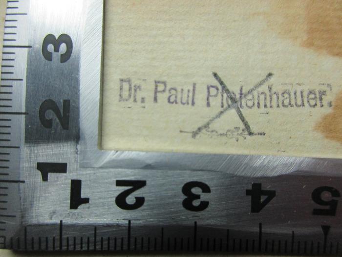 - (Pietenhauer, Paul), Stempel: Berufsangabe/Titel/Branche, Name; 'Dr. Paul Pietenhauer.'. ;18 L 191-1,1 : A - D (1800)