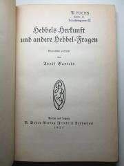 18 L 166 : Hebbels Herkunft und andere Hebbel-Fragen (1921)