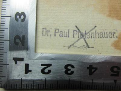 - (Pietenhauer, Paul), Stempel: Berufsangabe/Titel/Branche, Name; 'Dr. Paul Pietenhauer.'. ;18 L 191-1,1 : A - D (1800)