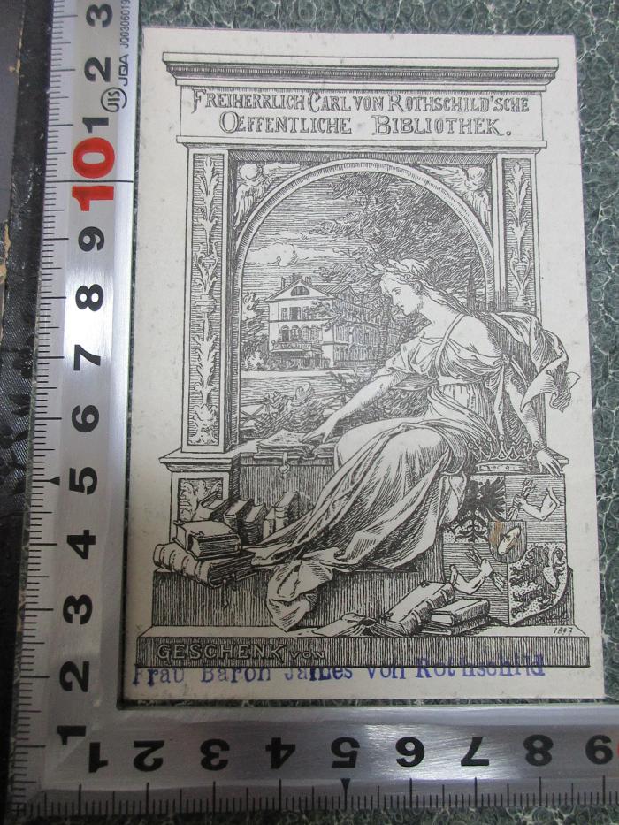 15 H 90&lt;*&gt; : Histoire de la peinture en Italie (1854);- (Freiherrlich Carl von Rothschild`sche öffentliche Bibliothek), Von Hand: Exlibris, Name, Abbildung; 'Freiherrlich Carl von Rothschild'sche 
Öffentliche Bibliothek
Geschenk von'.  (Prototyp);- (Rothschild, Frau Baron James von), Stempel: Name; 'Frau Baron James von Rothschild'.  (Prototyp)