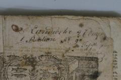 - ([T...ß], Joseph), Von Hand: Name, Notiz, Nummer; '38 Landwehr 4 Compa[gny]
1 Batalion No 9° Joseph [T...ß]
                      [...]'. 