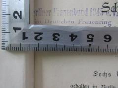 - (Berliner Frauenbund 1945 e.V. im Deutschen Frauenring), Stempel: Name, Ortsangabe; 'Berliner Frauenbund 1945 e.V.
im Deutschen Frauenring'. 