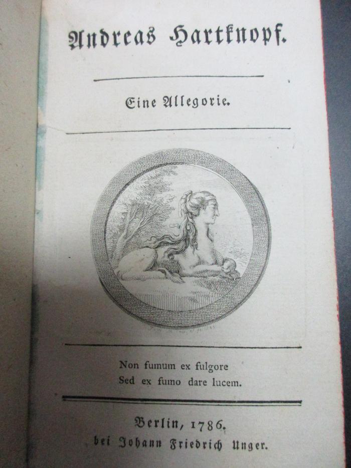 15 L 16 : Andreas Hartknopf : eine Allegorie (1786)