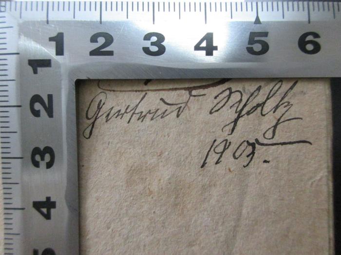 -, Von Hand: Autogramm, Datum; 'Gertrud [Pf]oltz[?]
1903.';1 L 227-2 : Oden (1798)