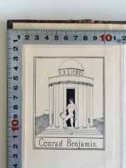 - (Benjamin, Conrad), Etikett: Exlibris, Name, Abbildung; 'Ex Libris Conrad Benjamin'. 