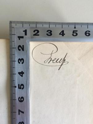  Xyggraphes. Thucydides (Thukydides)
 (1846);- (Arthur Preuss), Von Hand: Name; 'Preuß'. 