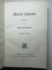 18 L 260&lt;22&gt;-8 : Martin Salander : Roman (1903)