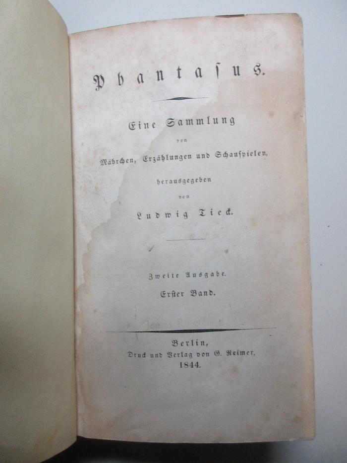 1 L 261&lt;2&gt;-1/3 : Phantasus : eine Sammlung von Märchen, Erzählungen und Schauspielen (1844)