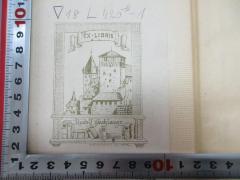 - (Dachlauer, Rudolf), Etikett: Exlibris, Name, Abbildung; 'Ex libris
Rudolf Dachlauer.
X. Kunstanstalt Aug. Mayr'. 