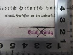 - (König, Erich), Stempel: Name; 'Erich König'. 