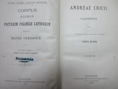 15 K 221-3 : Andreae Cricii carmina (1888)