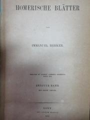 15 K 121-2 : Homerische Blätter : Beilage zu dessen Carmina Homerica 1858 (1872)