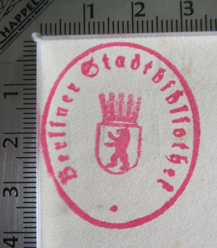 G93 / 1603 (Berliner Stadtbibliothek), Stempel: Name, Wappen, Ortsangabe; 'Berliner Stadtbibliothek'. ; Histoire du XIXe siècle : directoire, origine des Bonaparte (1872)