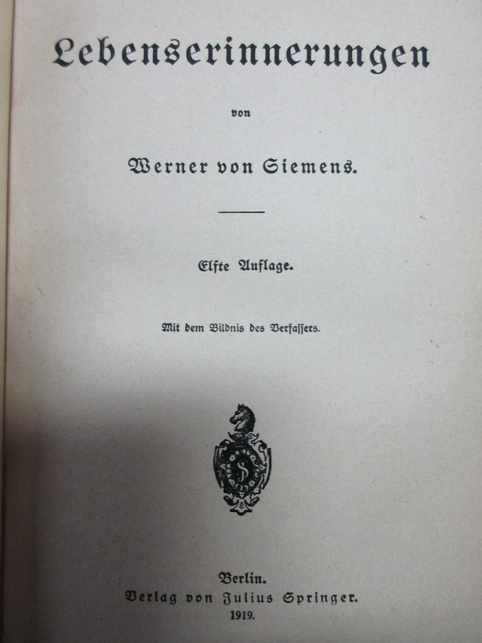 1 T 35&lt;11&gt; : Lebenserinnerungen (1919)