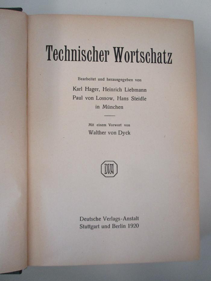 13 T 187 : Technischer Wortschatz (1920)