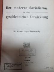 10 D 609 a : Der moderne Sozialismus in seiner geschichtlichen Entwicklung (1908)