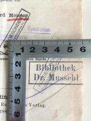 - (Bibliothek Dr. Mussehl), Stempel: Name; 'Bibliothek Dr. Mussehl'.  (Prototyp)