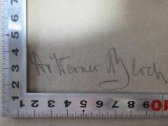 - (Bloch, Werner), Von Hand: Autogramm, Berufsangabe/Titel/Branche; 'Dr. Werner Bloch'. 