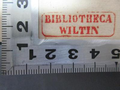 - (Bibliotheca Wiltin), Stempel: Name; 'Bibliotheca Wiltin'. ;16 K 185 : Historia vitae fortunaeque Aesopi, cum Fabulis illius pluribus quingentis, et alijs quibusdam narrationibus compositis studio ... Joachimi Camerarii : quibus additae fuere et Livianae 2 et Gellianae ac aliorum aliquot : his accessit interpretatio graecorum et aliorum etiam quorundam multo quam ante uberior... (1544)