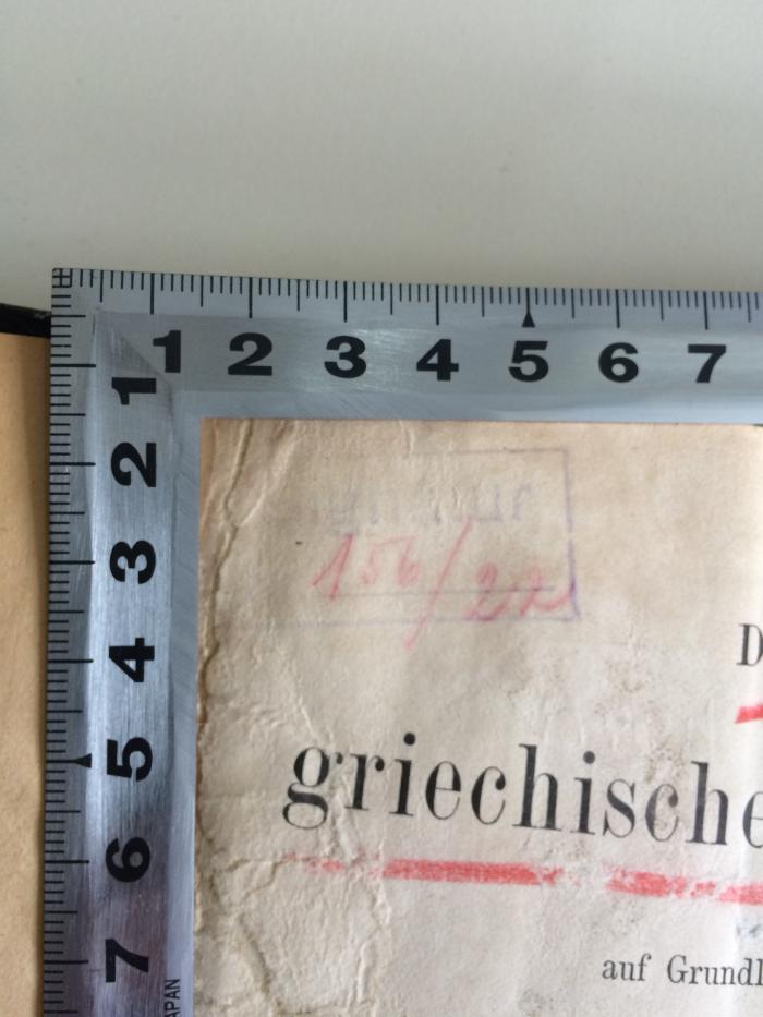 FC 6651 M 515 - 2 : Die griechischen Dialekte 
auf Grundlage von Ahrens Werk: "De Graecae linguae dialectis"
Eleisch, Arkadisch, Kyprisch. Verzeichnis zum ersten und zweiten Bane. (1889);- (Vereinigtes Askanisches und Tempelhofer Gymnasium), Stempel: Signatur; 'Signatur 156 /22'. 