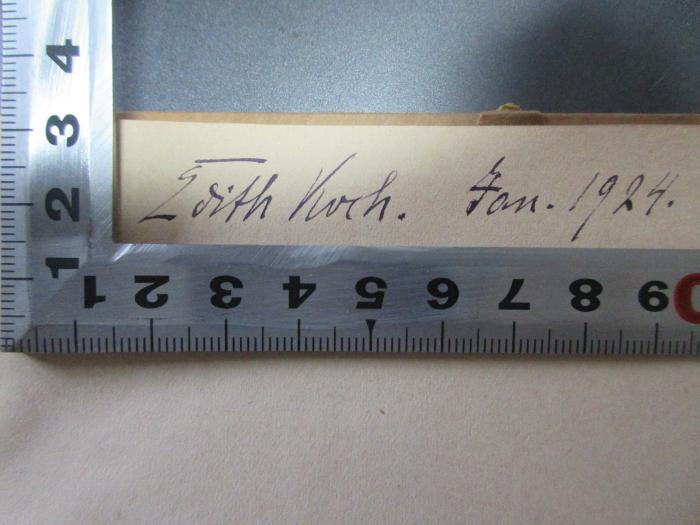 - (Koch, Edith), Von Hand: Autogramm, Datum; 'Edith Koch. Jan. 1924.'. ;16 H 87 : Neue Kunst : ein Führer zu den Gemälden der sogenannten Expressionisten in der National-Galerie (1921)