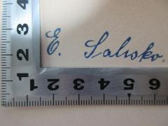 - (Salisko, Eduard), Von Hand: Autogramm; 'E. Salisko'. 
