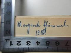 - (Thümmel, Margarete), Von Hand: Autogramm, Datum; 'Margarete Thümmel.
1918.'. 