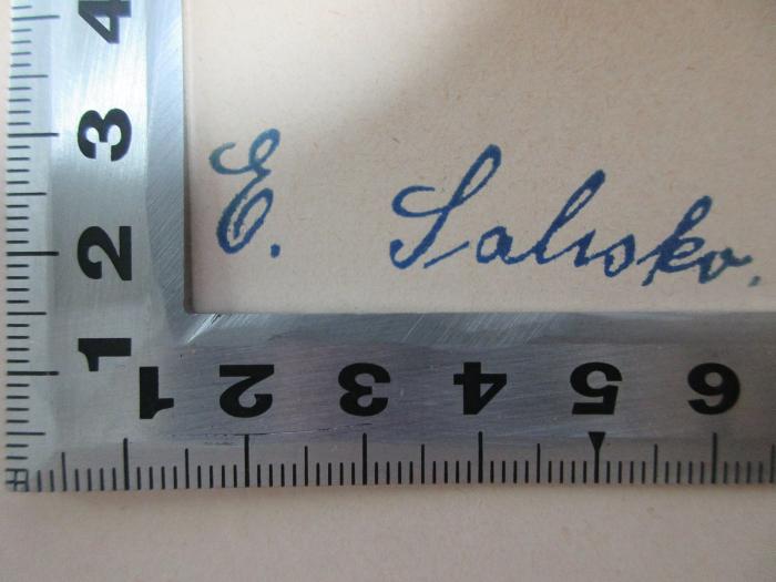5 T 3 : Quadratische Gleichungen (1943);- (Salisko, Eduard), Von Hand: Autogramm; 'E. Salisko'. 