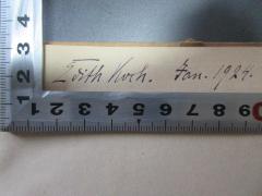 - (Koch, Edith), Von Hand: Autogramm, Datum; 'Edith Koch. Jan. 1924.'. 