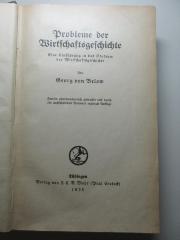 2 D 429&lt;2&gt; : Probleme der Wirtschaftsgeschichte : eine Einführung in das Studium der Wirtschaftsgeschichte (1926)