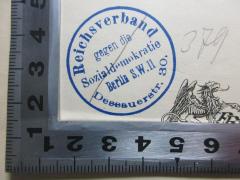 - (Reichsverband gegen die Sozialdemokratie), Stempel: Name, Ortsangabe; 'Reichsverband 
gegen die 
Sozialdemokratie
Berlin S.W. 11
Dessauerstr. 30.'.  (Prototyp)