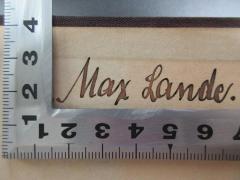 - (Lande, Max), Von Hand: Autogramm; 'Max Lande.'. 