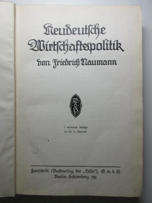 2 D 90&lt;3&gt; : Neudeutsche Wirtschaftspolitik (1911)