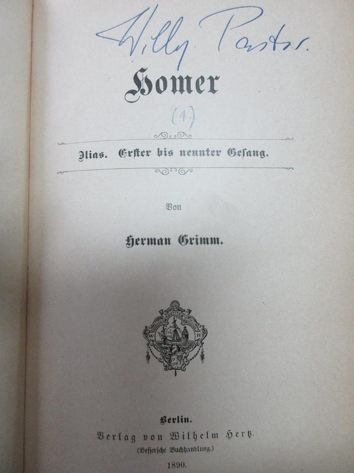 17 K 267-1 : Erster bis neunter Gesang (1890)