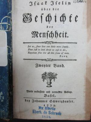 4 G 57&lt;4&gt;-2 : Über die Geschichte der Menschheit (1779)