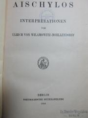 4 K 26 : Aischylos : Interpretationen (1914)