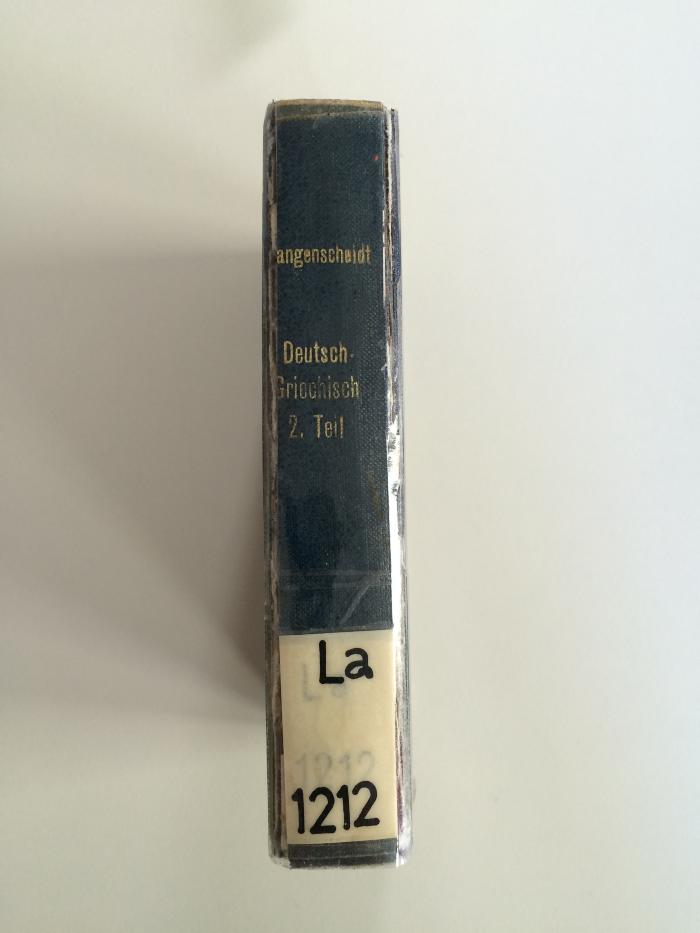 La 1212 (ausgesondert) : Taschenwörterbuch der griechischen und deutschen Sprache. Deutsch - Griechisch (1911 (Copyright))