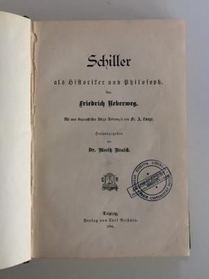 Cf 8415 (ausgeschieden) : Schiller als Historiker und Philosoph (1884)