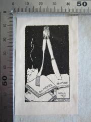 G45 / 2407 (Hesse, Hedwig), Etikett: Exlibris, Name, Datum, Abbildung; 'Aus meiner Bücherei
Hedwig Hesse
Behrmann
Mai 1918
Nr'.  (Prototyp)
